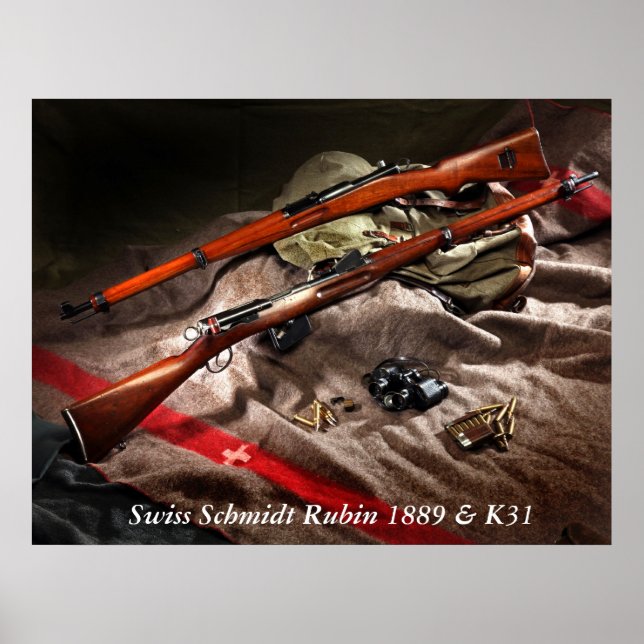 Poster Swiss Schmidt Rubin 1889 & K31 (Frente)
