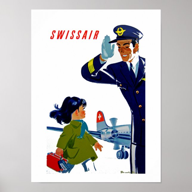 Pôster Swissair Little Girl (Frente)