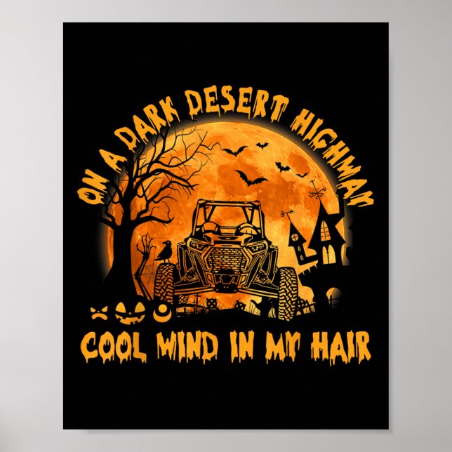 Poster Sxs Utv Dark Desert Highway Legal Mente Halloween  (Frente)