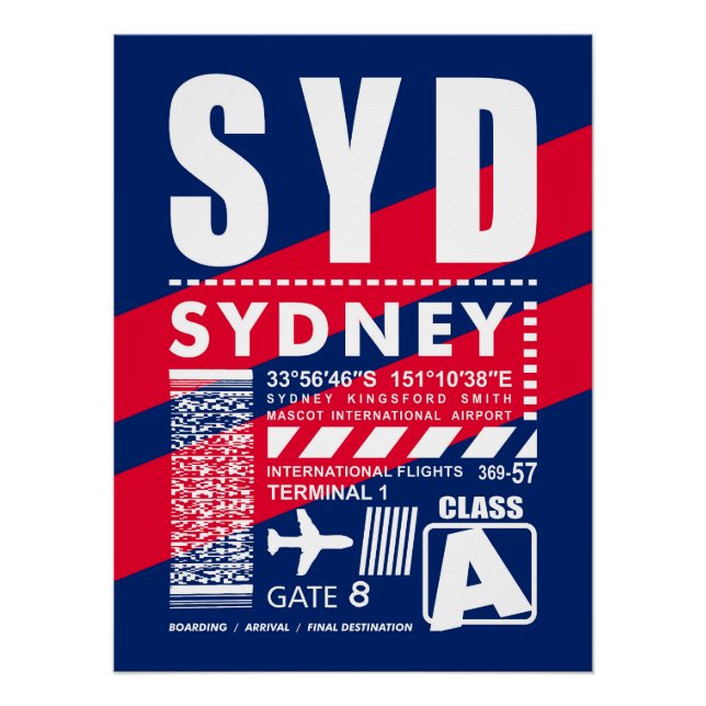 Pôster SYD Aeroporto de Sydney (Frente)