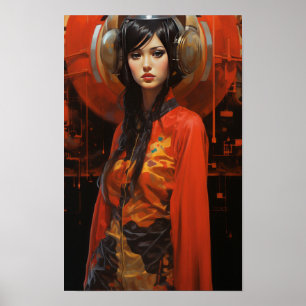 Poster Syd Mead futurística e Chris Foss inspiraram Poste