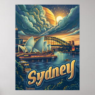 Poster Sydney at Night: Elegância na Ópera House