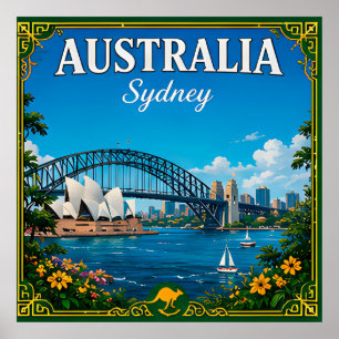 Poster 🌏 Sydney Austrália Memória Do Porto 🌏