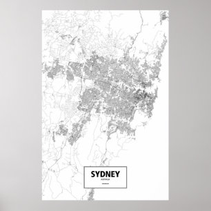 Pôster Sydney, Austrália (preto no branco)
