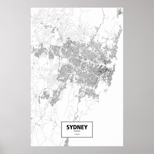 Pôster Sydney, Austrália (preto no branco) (Frente)