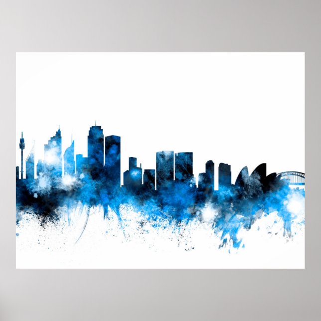 Poster Sydney Austrália Skyline (Frente)