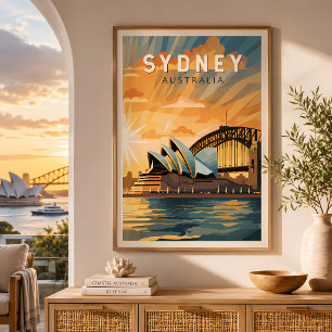 Poster Sydney Austrália Viagem Art Vintage