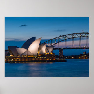 Poster Sydney cityscape à noite, Austrália