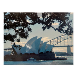 Pôster SYDNEY HARBER, AUSTRÁLIA OPERA HOUSE Glossy Poster