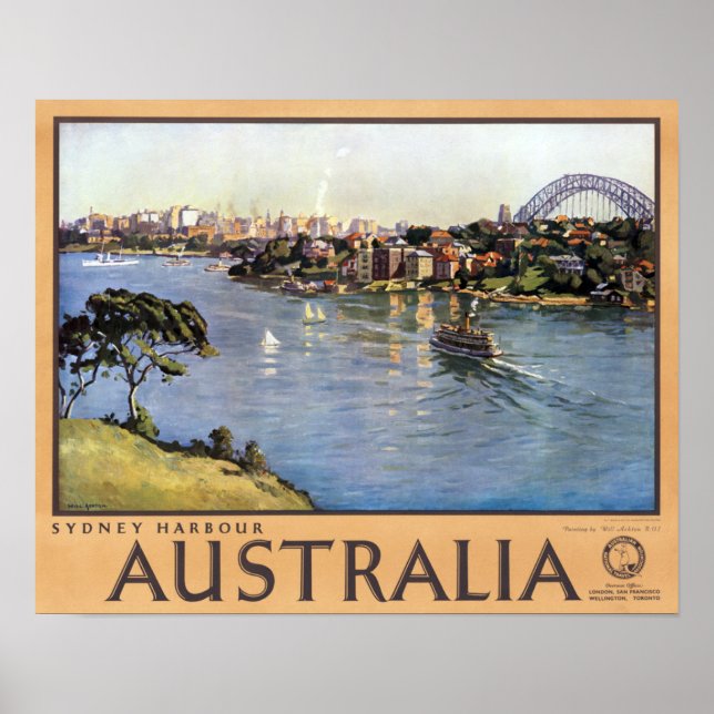 Poster Sydney Harbor, Austrália (Frente)