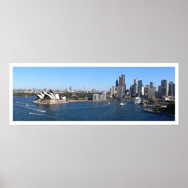 Poster Sydney Harbor, Opera House, Skyline, Panorâmica (Frente)