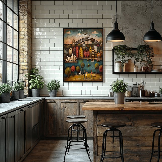 Pôster Sydney: Harbour City - Whimsical Art (Criador carregado)