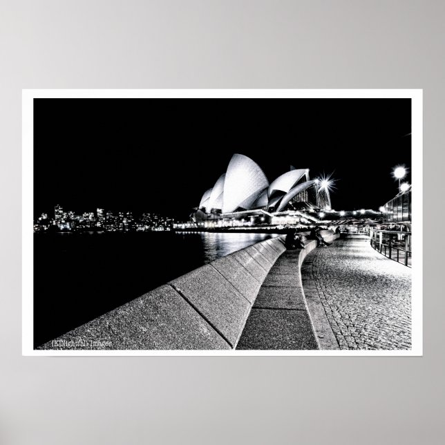 Pôster Sydney Opera House B&W (Frente)