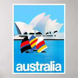 Poster Sydney Opera House viagens vintage da Austrália