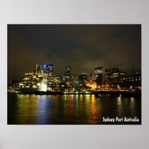 Poster Sydney Port Austrália/Night Sky