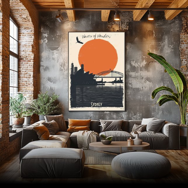 Poster Sydney Silhouettes - Reflexões da Ponte Harbor (Criador carregado)