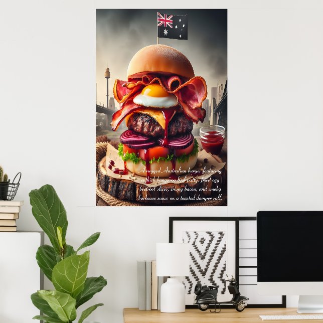 Poster Sydney Sizzle Burger 24x36 (Escritório em casa)