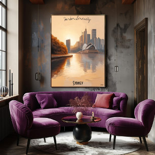 Poster Sydney Skyline minimalista - tons suaves australia