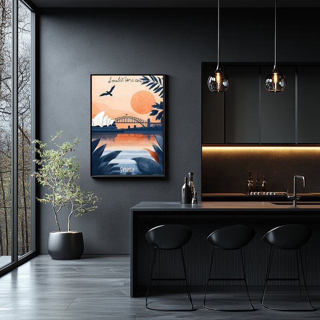 Poster Sydney Sunset - Ópera House e Ponte Harbour (Criador carregado)