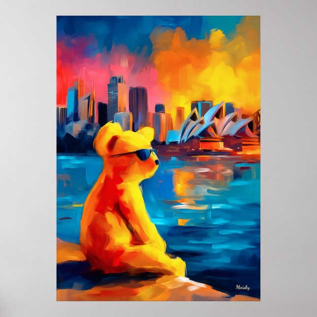 Poster Sydney Teddy Golden Harbor Skyline Print (Frente)
