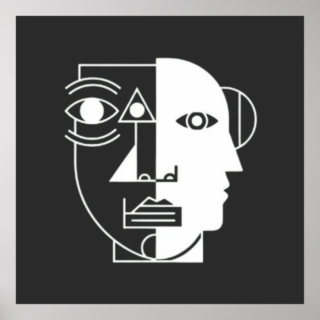 Poster Symmetry Interrupted: The Face Between Angles T-Sh (Frente)