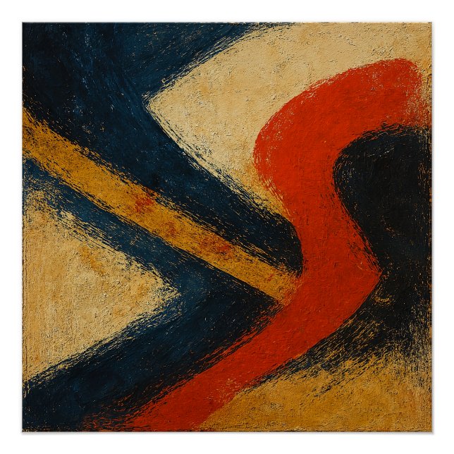 Pôster "Symphony of Currents" Kyoto Edo Abstract (Frente)