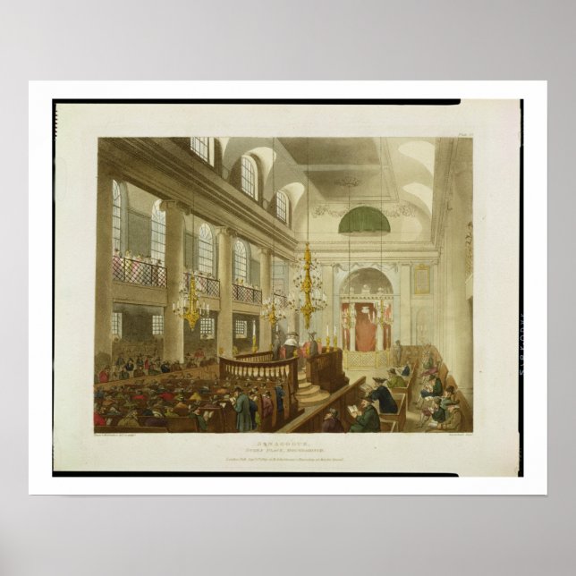 Poster Synagogue, Dukes Place, Houndsditch, from Ackerman (Frente)