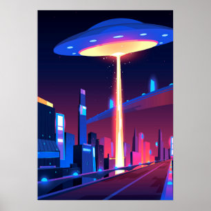 Poster Synthwave Neon City:OFO