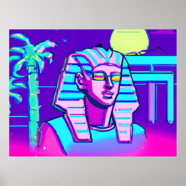 Poster Synthwave Pharaoh (Frente)