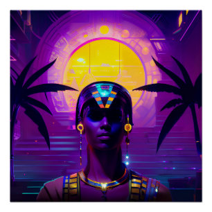 Pôster Synthwave Pharaoh