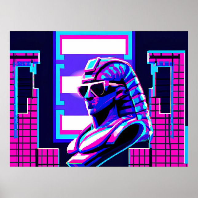 Poster Synthwave Pharaoh (Frente)