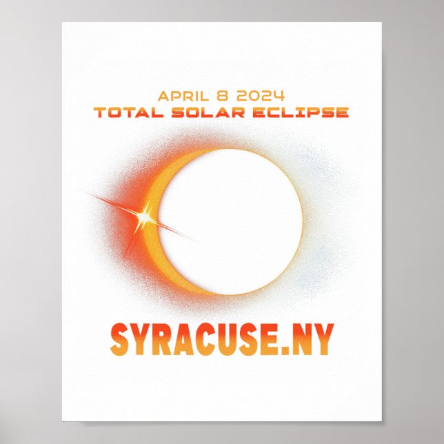 Poster Syracuse New York Total Solar Eclipse 2024 (Frente)