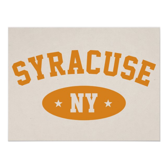 Pôster Syracuse NY Vintage Varsity-Style College Poster (Frente)