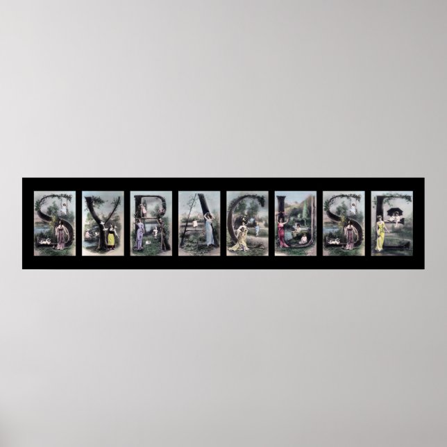 Pôster SYRACUSE Vintage - Alfabeto - Letra Name Art (Frente)