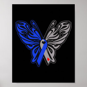 Poster T1d Borboleta Tipo 1 Diabetes Sensibilização Fita