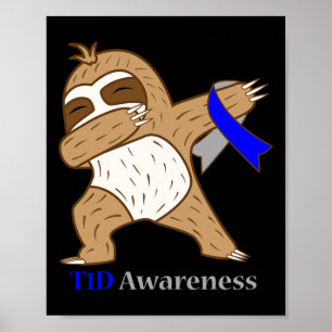 Poster T1D Diabetes Sensibilização Fita Dabbing Sloth War