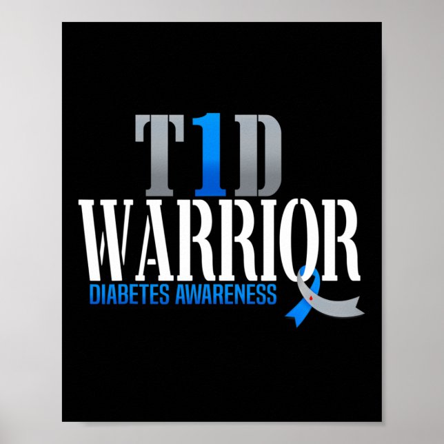 Poster T1D Guerra contra Diabetes Tipo 1 Guerra de Diabet (Frente)
