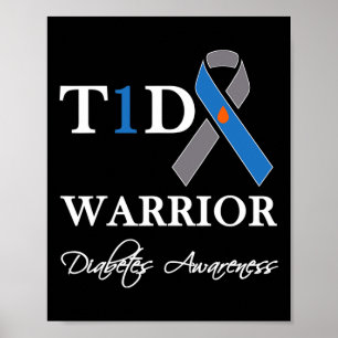 Poster T1D Guerreiro Tipo 1 Sensibilização para a Diabete
