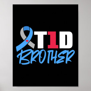 Poster T1D Irmão Tipo 1 Sensibilização para a diabetes