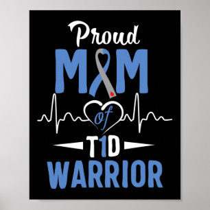 Poster T1D Orgulho Mãe Diabetes Sensibilização Tipo 1 Ins