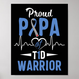 Poster T1D Orgulho Papa Diabetes Sensibilização Tipo 1 In