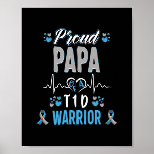 Poster T1d Orgulho Papa Diabetes Sensibilização Tipo 1 Pâ