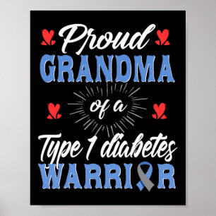 Poster T1d Sensibilização contra a vovó orgulhosa Diabete