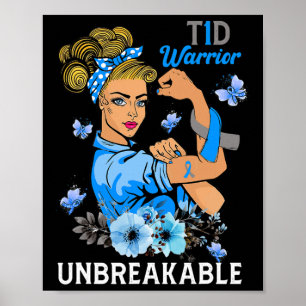 Poster T1d Tipo 1 Sensibilização do Guerreiro do Diabetes
