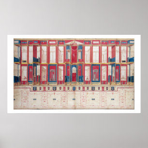 Pôster T31456 estudo de um fresco romano, 1775 (w/c,