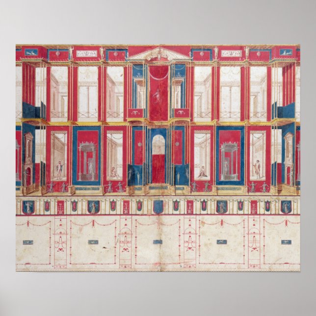 Poster T31456 Study of a Roman Fresco, 1775 (w/c, gouache (Frente)