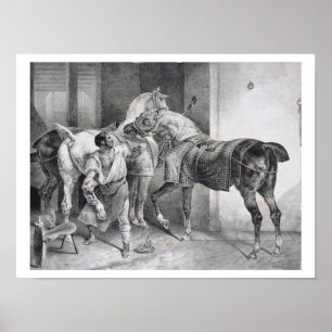 Pôster T34894 o Farrier inglês, 1822 (litho)