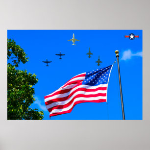 Poster T-1A, T-38C e T-6A US FLAG FLYPAST