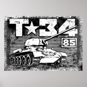 Poster T-34-85 Tanque médio soviético