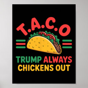 Poster T.a.c.o Trump Sempre Desiste Frango Engraçado Taco